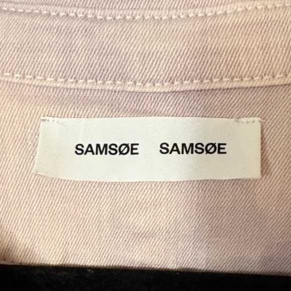 Samsoe Samsoe Lilac Button-Up Long Sleeve Denim Shirt Dress - Picture 4 of 10